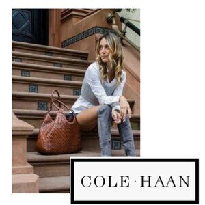 Cole Haan Genevieve Woven Shoulder Bag Purse Tote